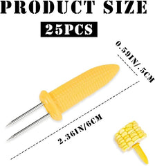 25 Pcs Corn On The Cob Holders, Corn On The Cob Skewers, Stainless Steel Corn Holders Corn Cob Holders, BBQ Skewers Sweetcorn Holders for Home Kitchen/Barbecue/Picnic/Party/Camping - British D'sire