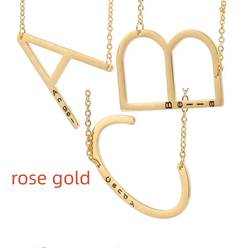 26 English Letter Pendant European Titanium Steel Necklace - necklace - British D'sire
