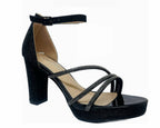 Diamante Strap Block Heel Sandals