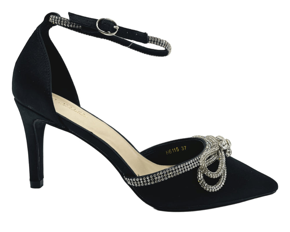 Women's Satin Diamante Open Court Shoes Main image