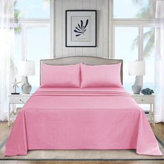 Luxury Polycotton Dyed Plain Flat Sheet Single Double King