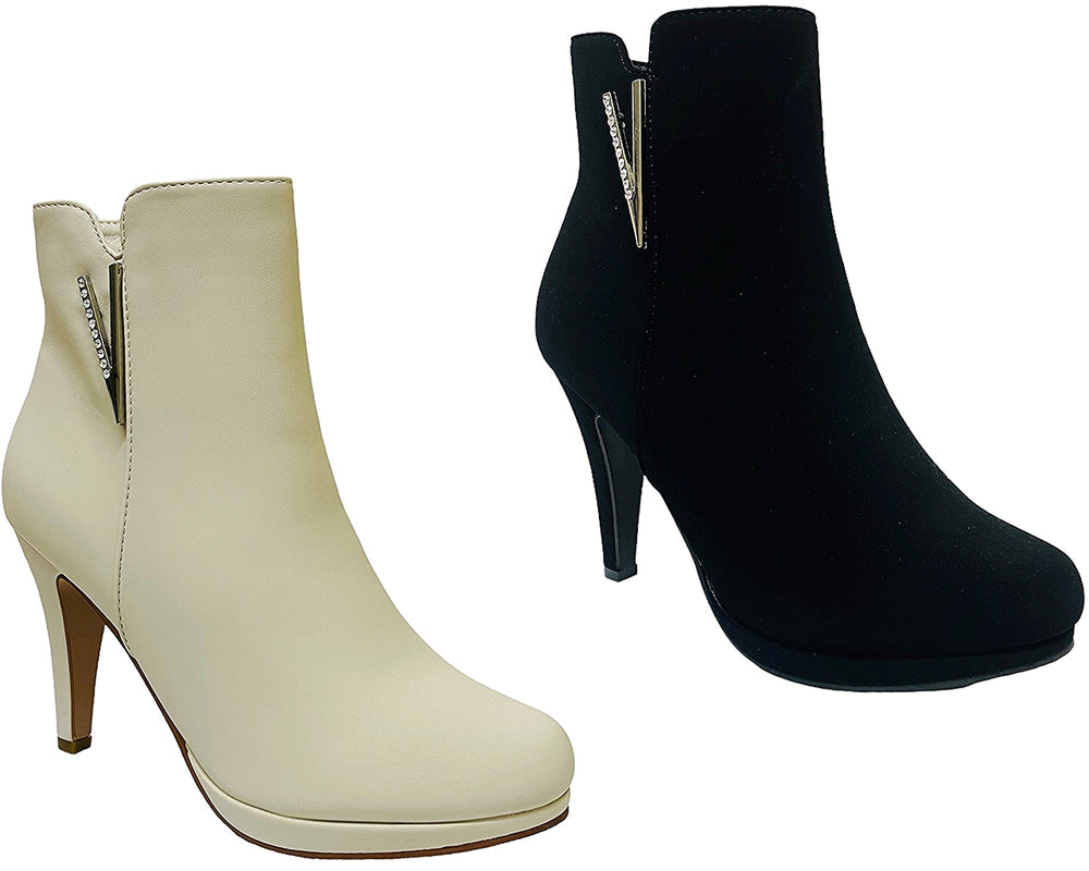 Women's Faux Leather Round Toe Ankle Boots Main image