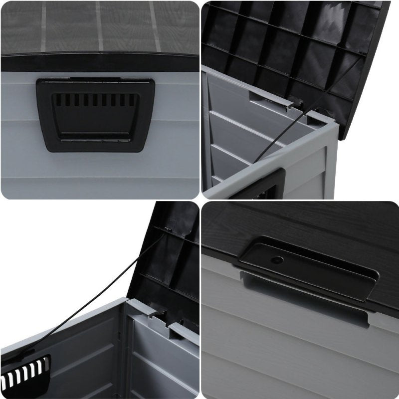 290L Waterproof Large Plastic Garden Storage Box with Wheels - Storage Box - British D'sire