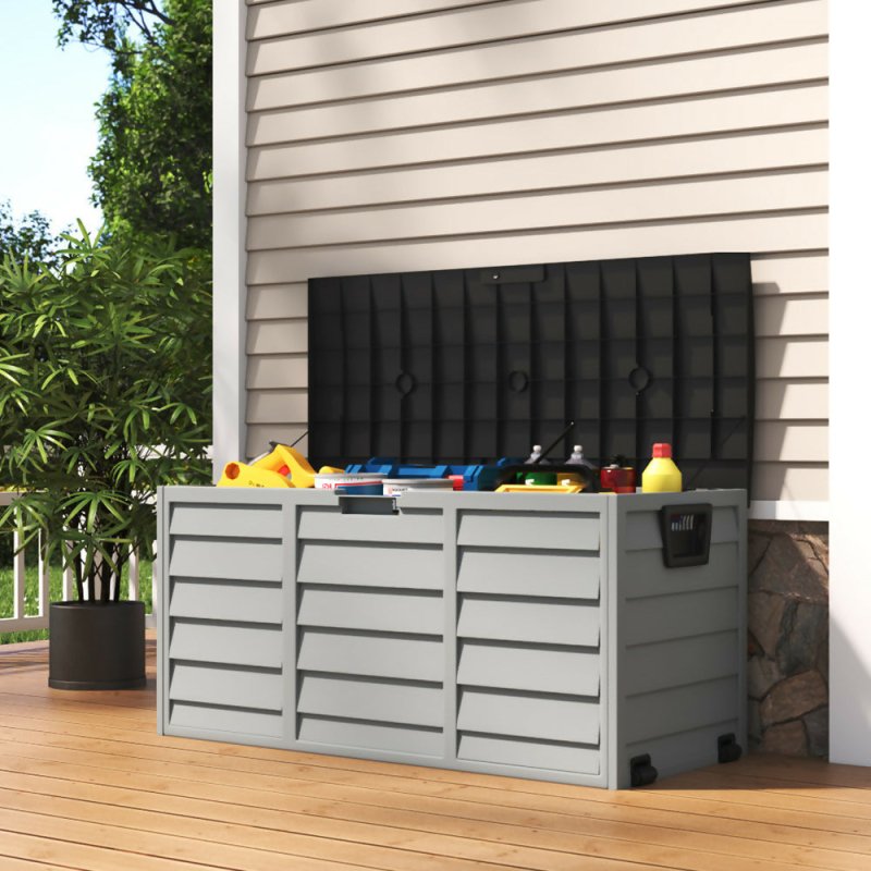 290L Waterproof Large Plastic Garden Storage Box with Wheels - Storage Box - British D'sire Main image