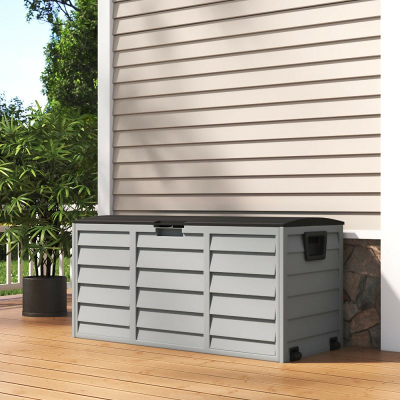 290L Waterproof Large Plastic Garden Storage Box with Wheels Secondary image