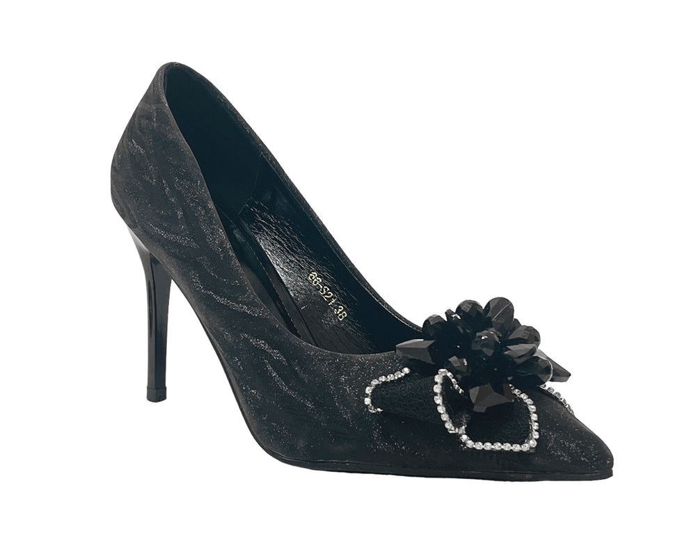 Women's High Heel Diamante Court Shoes Main image