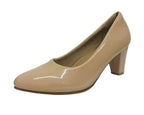 Faux Patent Leather Block Heel Court Shoes