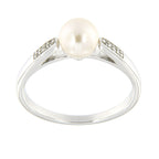Pearlz Ocean White Freshwater Pearl and White Topaz Ring