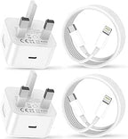 2Pack for iPhone Charger Fast Charge, USB C Charger Plug Adapter and Fast Charger Cable 2M Lead Charging for Apple iPhone 14 13 12 11 Pro Max XS XR X SE 8 7 Plus, for iPad/Pro/Air - iPhone Charger - British D'sire