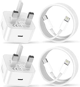 2Pack for iPhone Charger Fast Charge, USB C Charger Plug Adapter and Fast Charger Cable 2M Lead Charging for Apple iPhone 14 13 12 11 Pro Max XS XR X SE 8 7 Plus, for iPad/Pro/Air - iPhone Charger - British D'sire