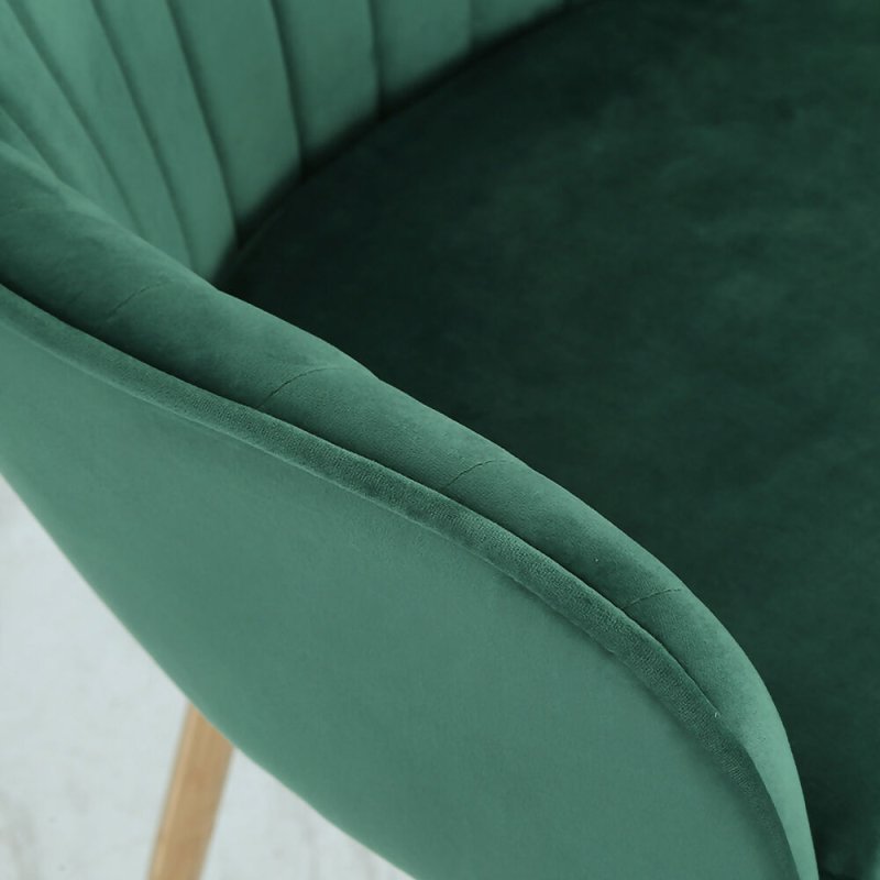 2Pcs Modern Velvet Upholstered Dining Chairs with Polished Gold Legs - Dining Chair - British D'sire
