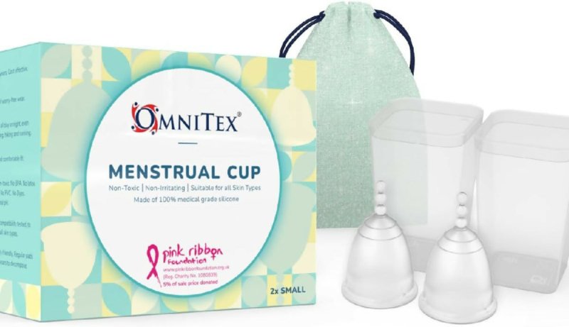 2pk Omnitex Menstrual Cups | 100% Pure Medical Grade Silicone | Safe Eco - Friendly Tampon & Pad Alternative | Non - Toxic ISO10993 Tested | BPA & Latex - Free, Pack of 2X Small Cups - Menstrual Cups - British D'sire Main image