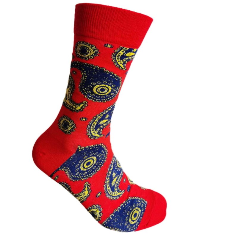 3 - Pack Red Paisley Socks - All Products - British D'sire Main image