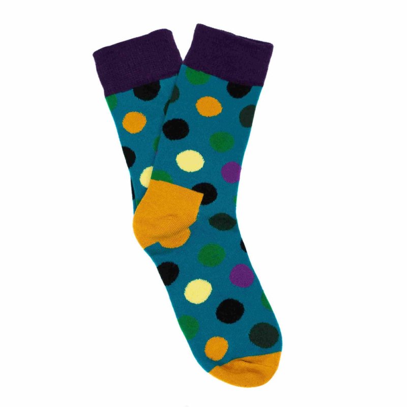 3-Pack Teal Polka Dot Socks - All Products - British D'sire