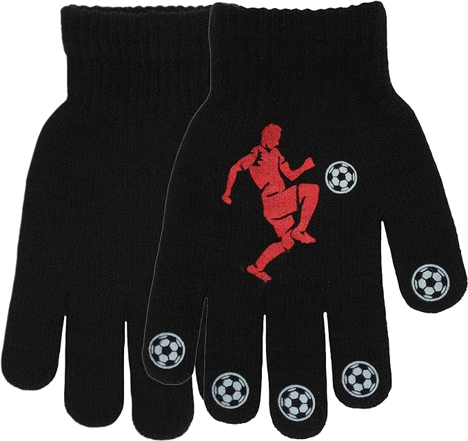 3‑Pack Boys Gripper Gloves – Football Knit, One Size Secondary image
