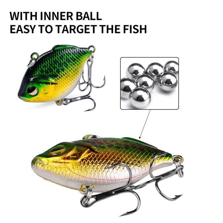 3 PCS PROBEROS DW1044 4.5cm/8.5g Lure Fake Bait Iconic Plastic VIB Hard Bait(H) - British D'sire