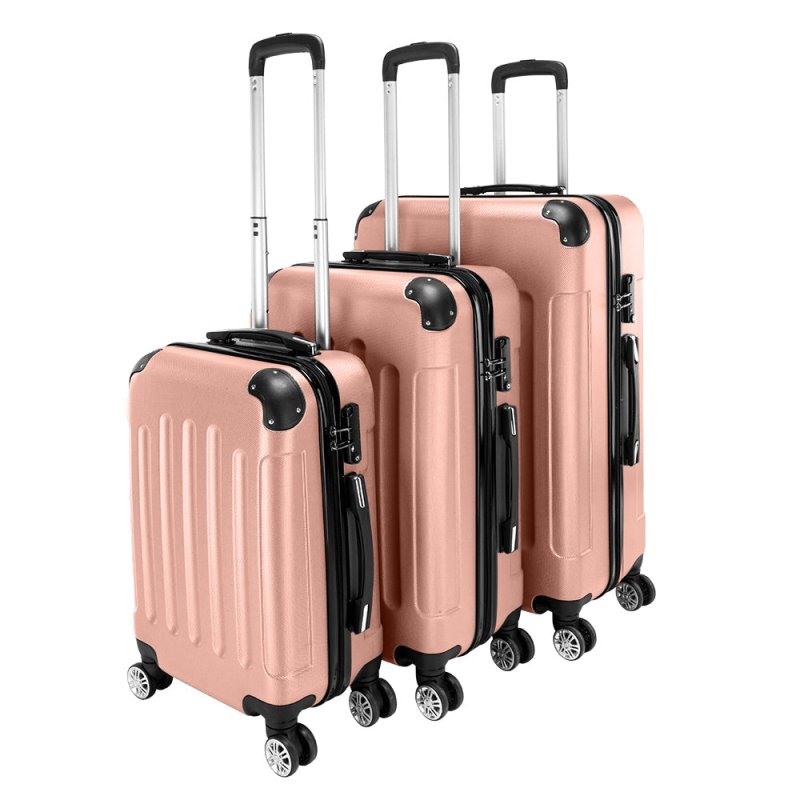 3 Pcs Suitcase Lightweight ABS Carry-on Hand Luggage 4 Spinner Wheels Trolley Case - British D'sire