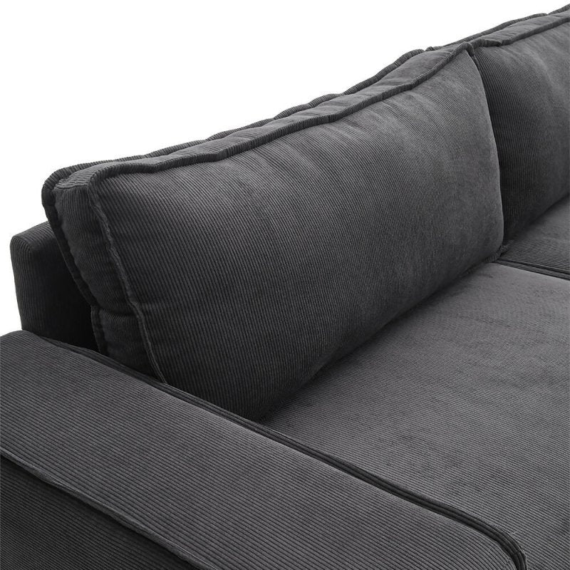 3 - Seater Dark Grey Sofa Couch - Sofa - British D'sire