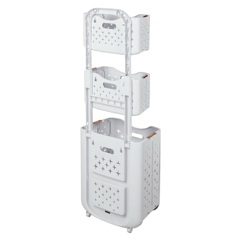 3 - Tier Foldable Laundry Baskets with Casters - Laundry Basket - British D'sire