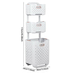 3 - Tier Foldable Laundry Baskets with Casters - Laundry Basket - British D'sire