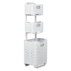 3 - Tier Foldable Laundry Baskets with Casters - Laundry Basket - British D'sire