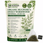 30 Days Organic Wormwood Artemisia Leafy Tea Premium Quality Parasite Cleansing, Gut Health & Tummy Happy - Organic Tea - British D'sire