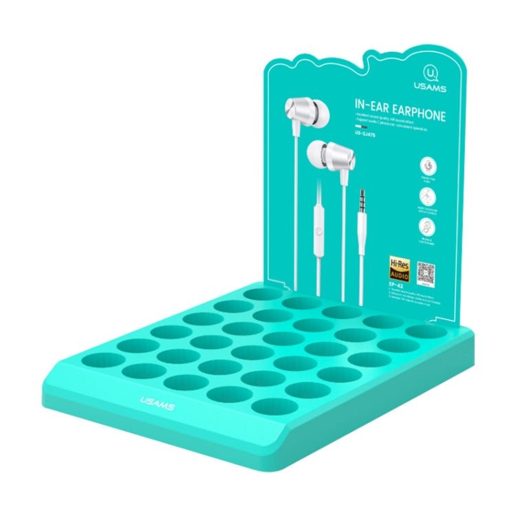 30 PCS USAMS EP - 42 3.5mm Plating Metal In - ear Wired Earphone, Length: 1.2m, Test Tube Packaging(Black) - British D'sire