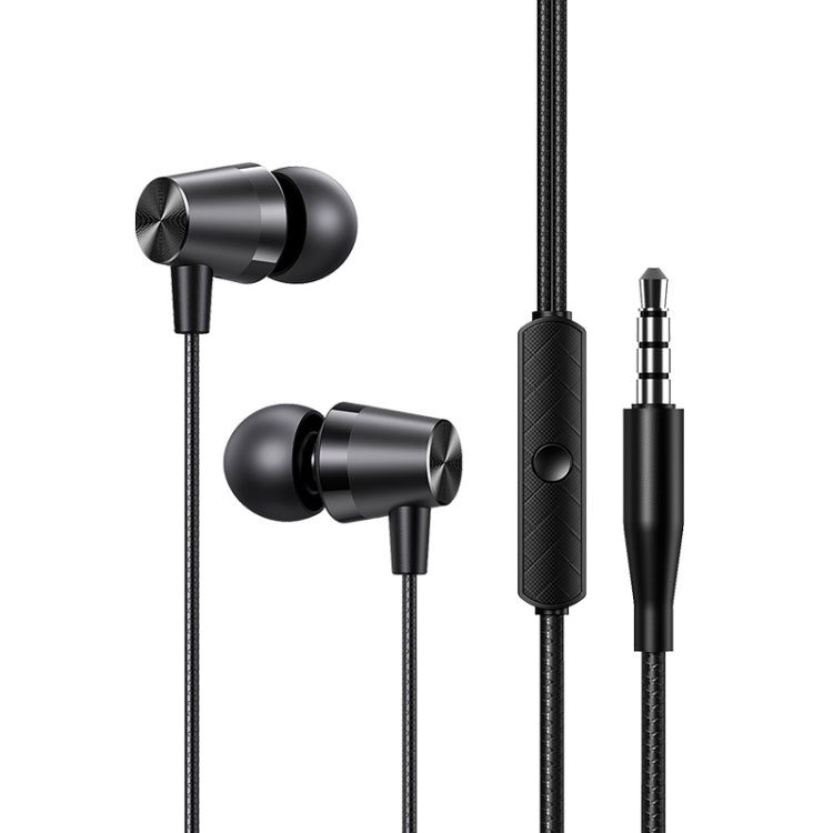 30 PCS USAMS EP - 42 3.5mm Plating Metal In - ear Wired Earphone, Length: 1.2m, Test Tube Packaging(Black) - British D'sire