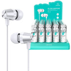 30 PCS USAMS EP - 42 3.5mm Plating Metal In - ear Wired Earphone, Length: 1.2m, Test Tube Packaging(White) - British D'sire