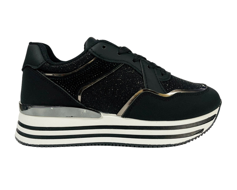 Women's Chunky Sole Casual Lace Up Trainers Secondary image