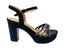 Women's Block Heel Platform Diamante Glitter Shoes