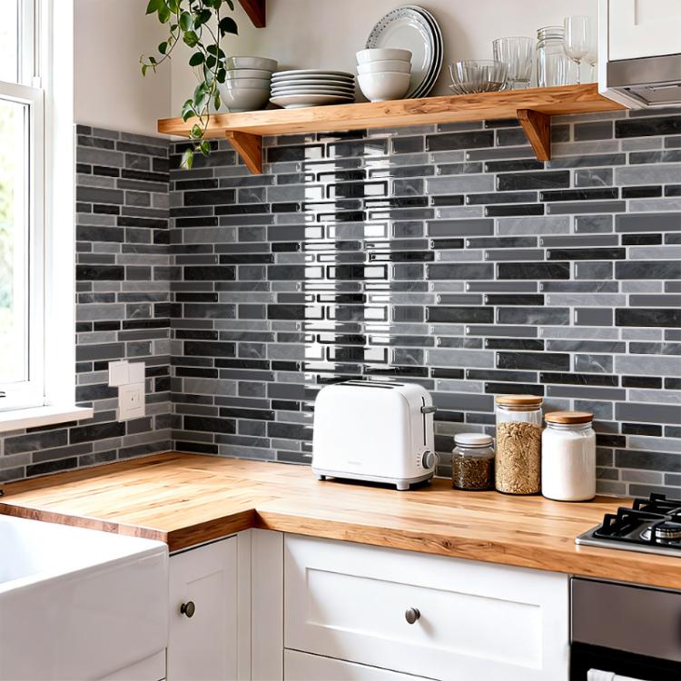 30cm x 30cm 3D Wall Sticker Waterproof Self Adhesive Foam Tile for Kitchen Backsplash and Bathroom Decor D1001 - British D'sire
