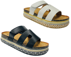 Faux Leather Maule Platform Sliders