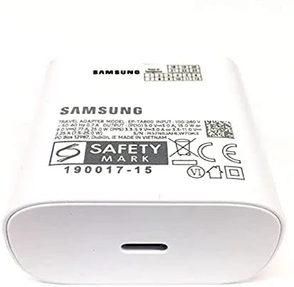 Samsung 25W USB-C Wall Charger Set – TA800 – White (UK Plug)