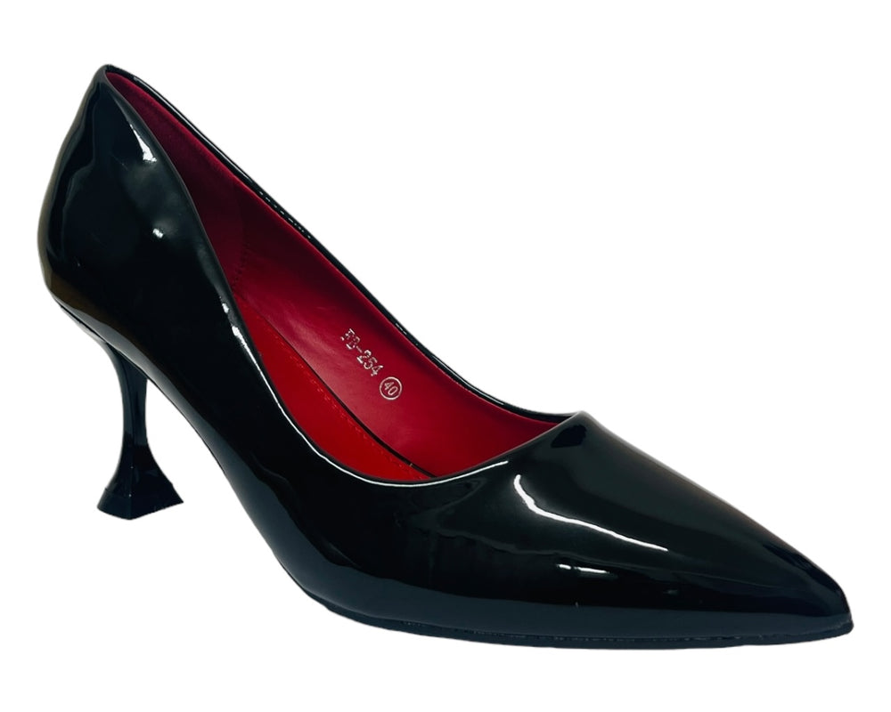 Patent Faux Leather Spool Heel Court Shoes Main image