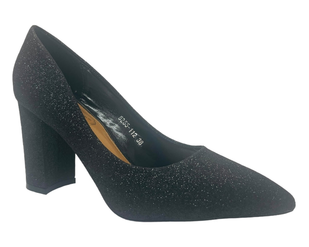 Block Heel Glitter Court Shoes Main image