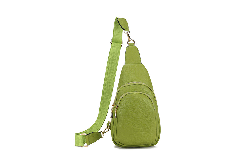 Sling Bags for Women Crossbody, Fanny Waist Packs, Trendy Chest Bag with Adjustable wide Strap - Green Main image