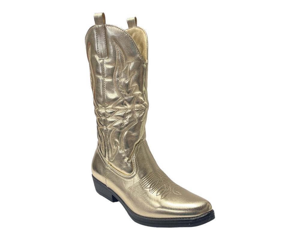 Embroidered Western Cowboy Mid Calf Boots