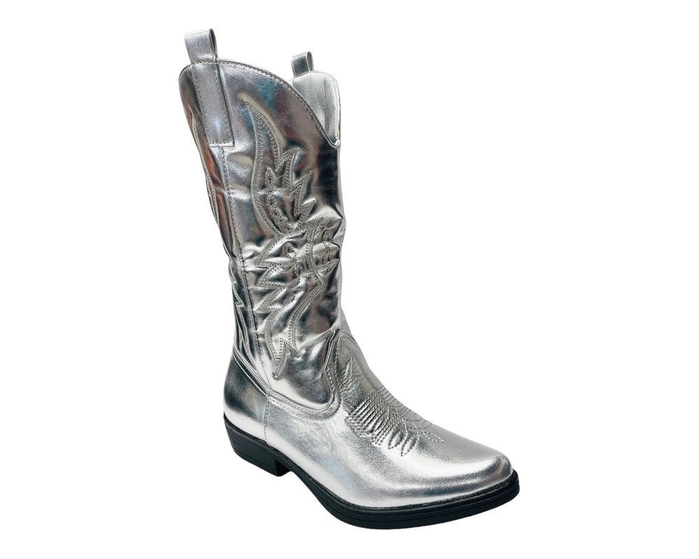 Embroidered Western Cowboy Mid Calf Boots
