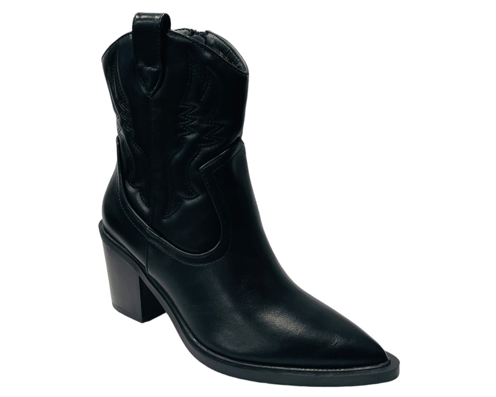 Western Cowboy Embroidered Block Heel Boots