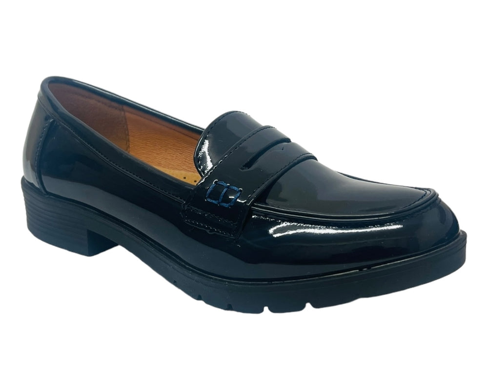 Faux Patent Leather Slip On Loafers Shoes Secondary image