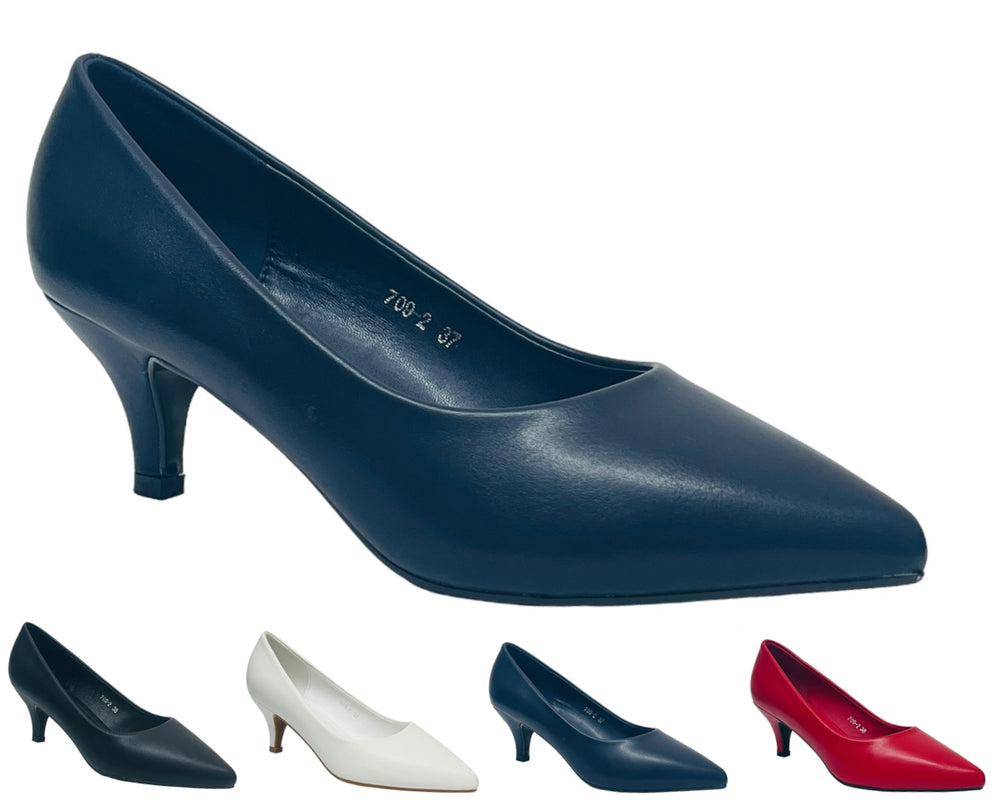 Faux Leather Stiletto Heel Court Shoes Main image