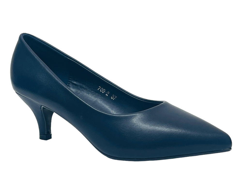 Faux Leather Stiletto Heel Court Shoes