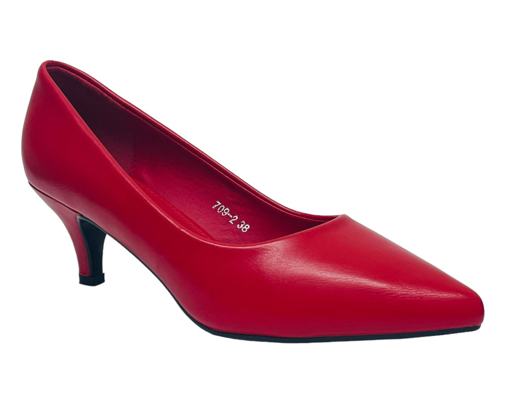 Faux Leather Stiletto Heel Court Shoes