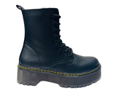 Platform Faux Leather Ankle Boots