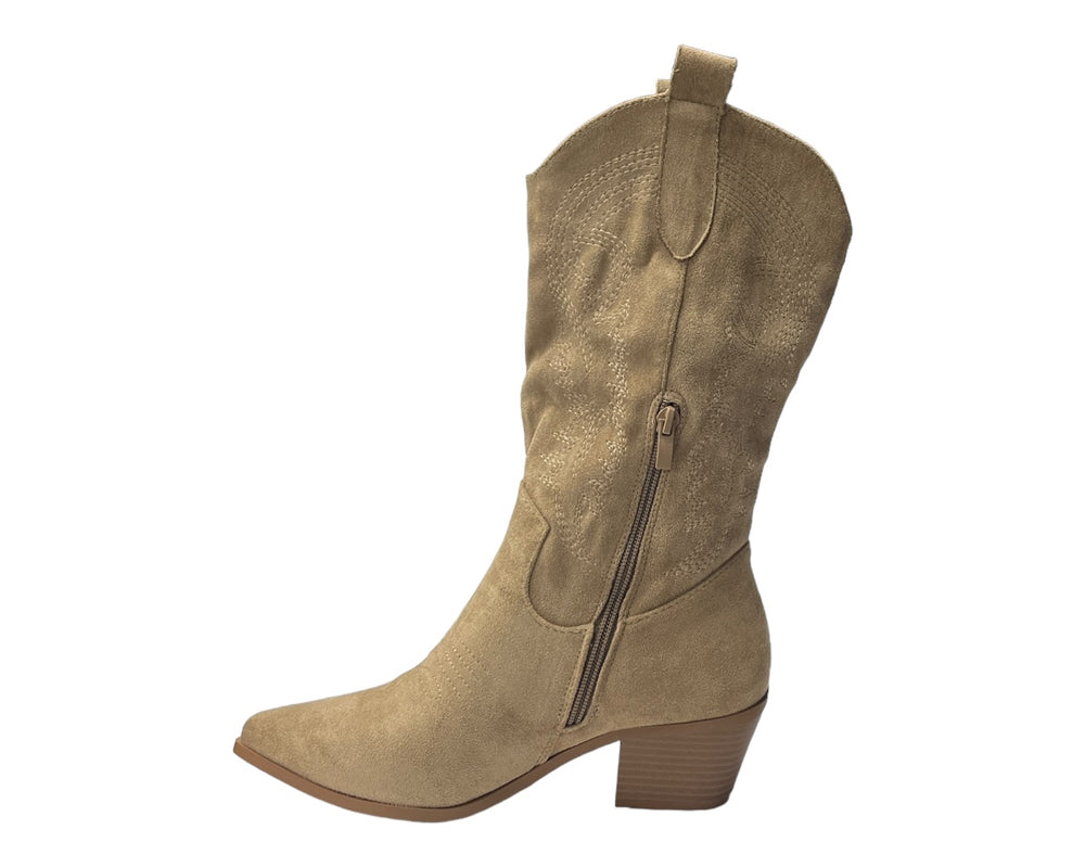 Western Embroidered Cowboy Calf Length Boots