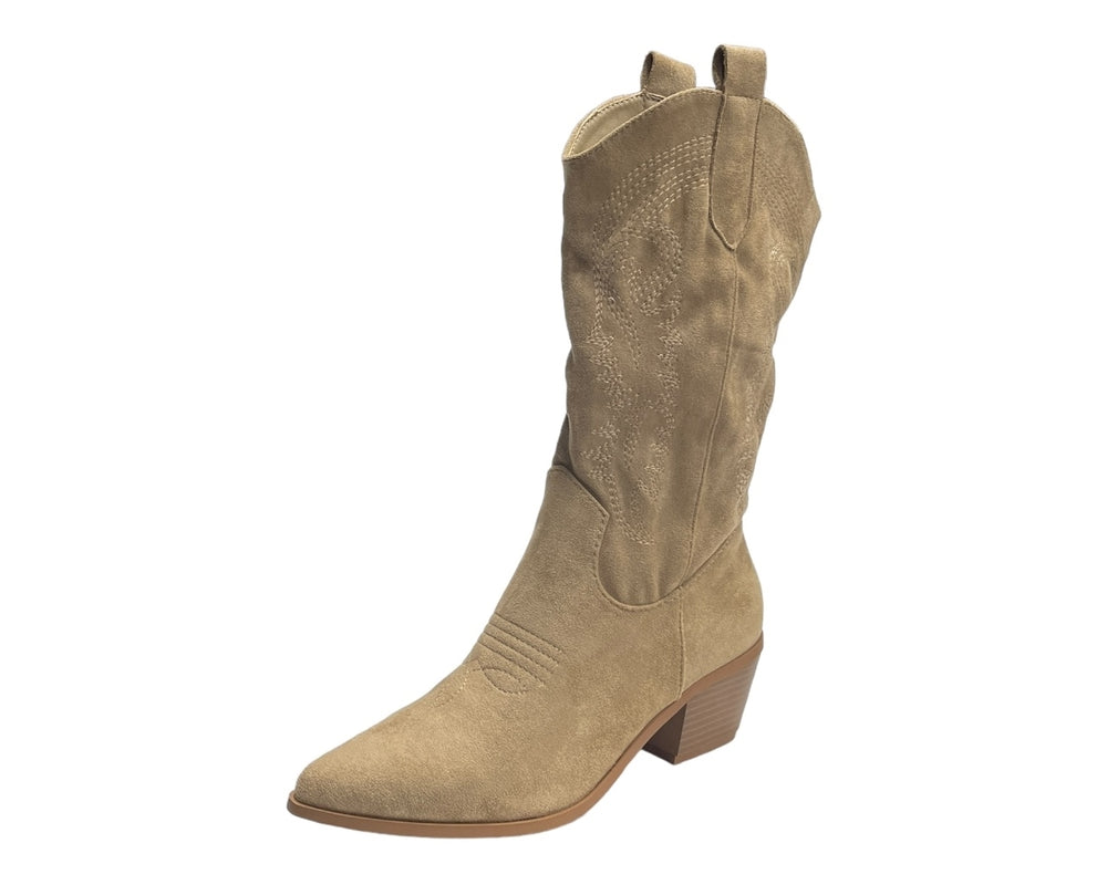Western Embroidered Cowboy Calf Length Boots