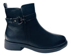 Flat Sole Faux Leather Ankle Boots