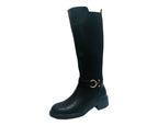 Full Zip Knee High Faux Leather Boots
