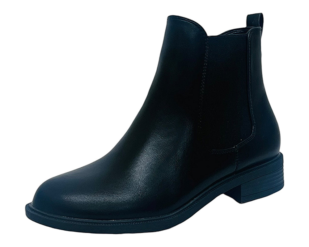 Faux Leather Smart Zip Ankle Boots